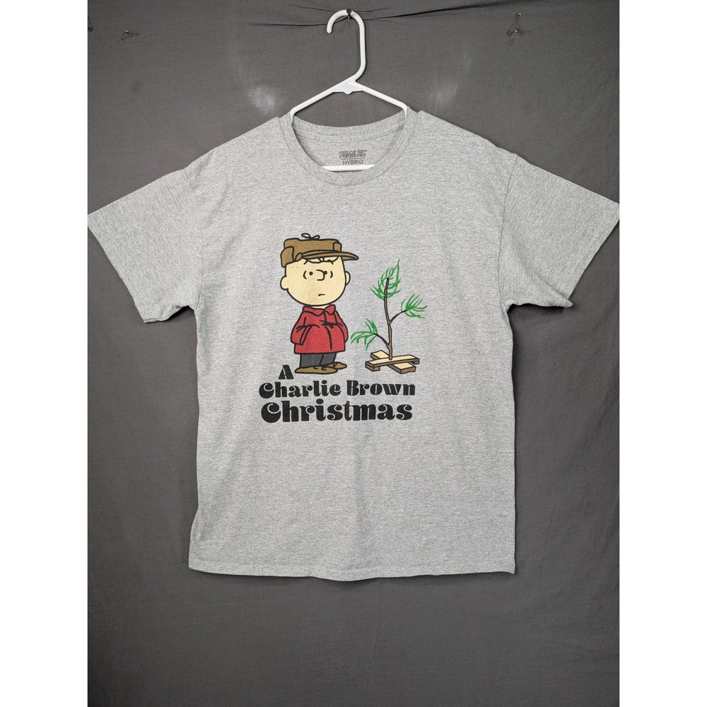 Peanuts A Charlie Brown Christmas Graphic T-Shirt Gray Mens Large